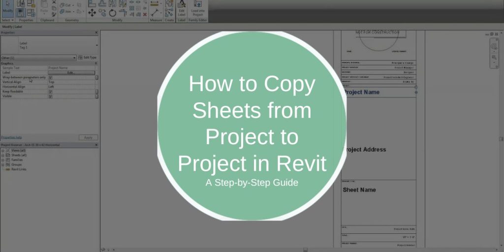 How to Copy Sheets from Project to Project in Revit