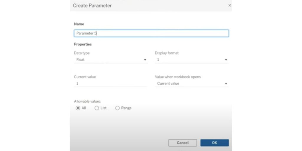 Step 1: Create a Parameter