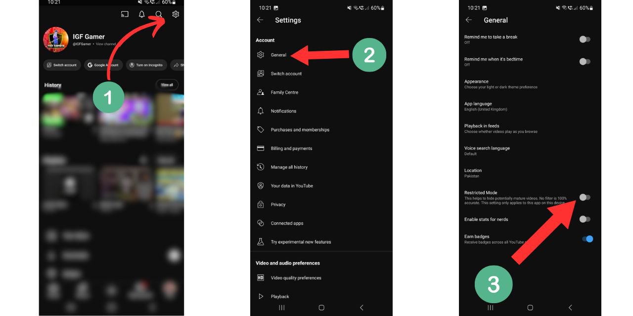 Turn Off Restricted Mode on the YouTube Mobile App (Android/iPhone)