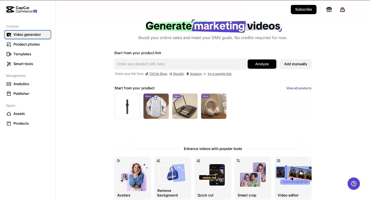 Generate videos